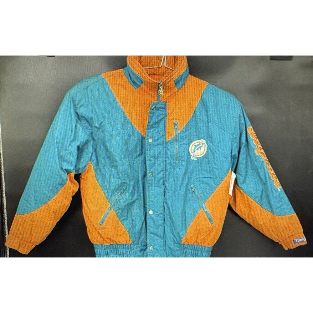 Miami Dolphins Vintage Triple Fat Goose Puffer Jacket Size Large 90s